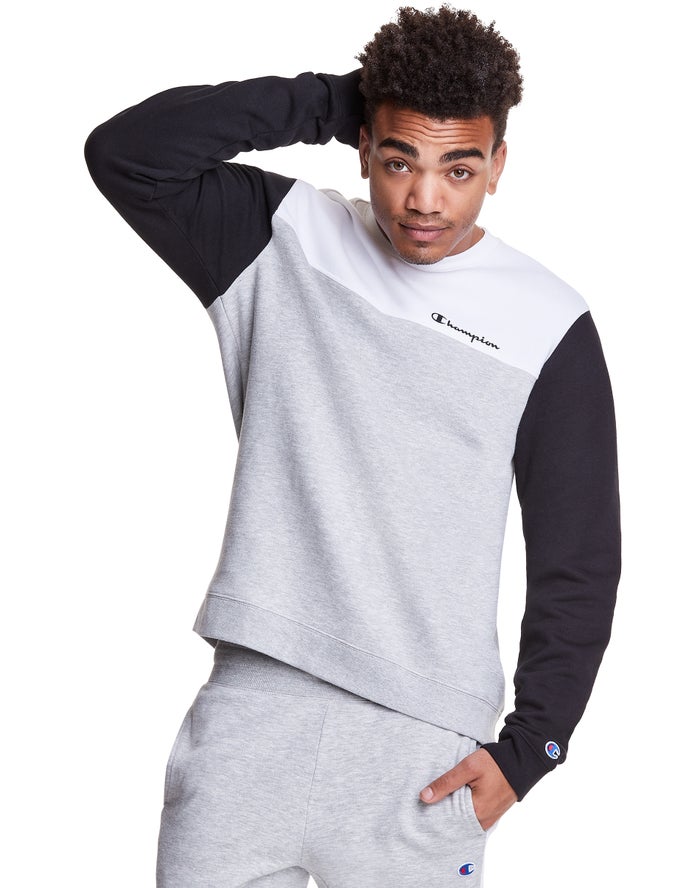 Champion colorblock crew neck clearance sweatshirt